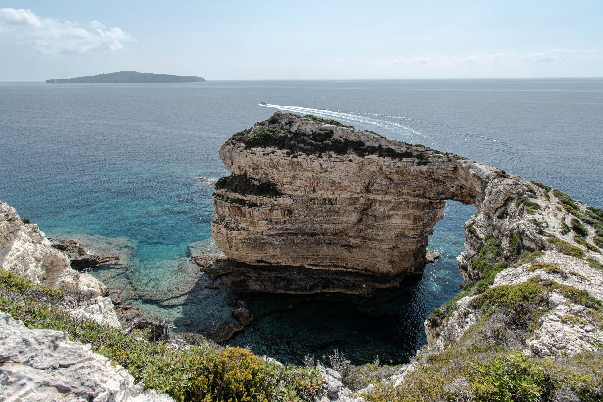 Rocky coastline and clear Ionian water